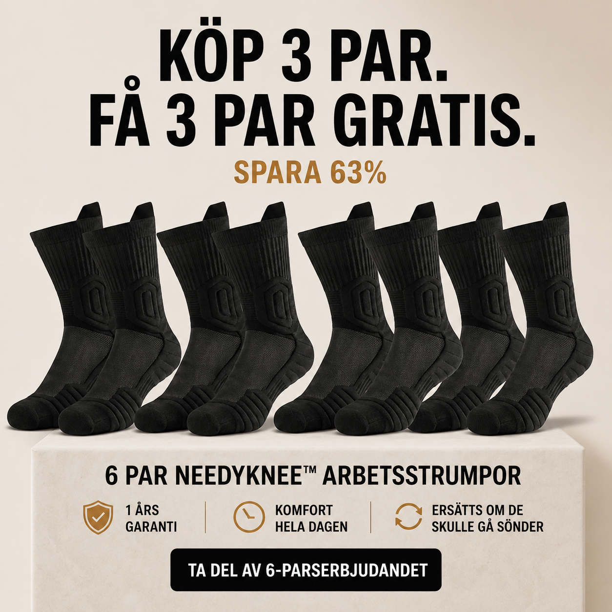 NeedyKnee™ Arbetsstrumpor