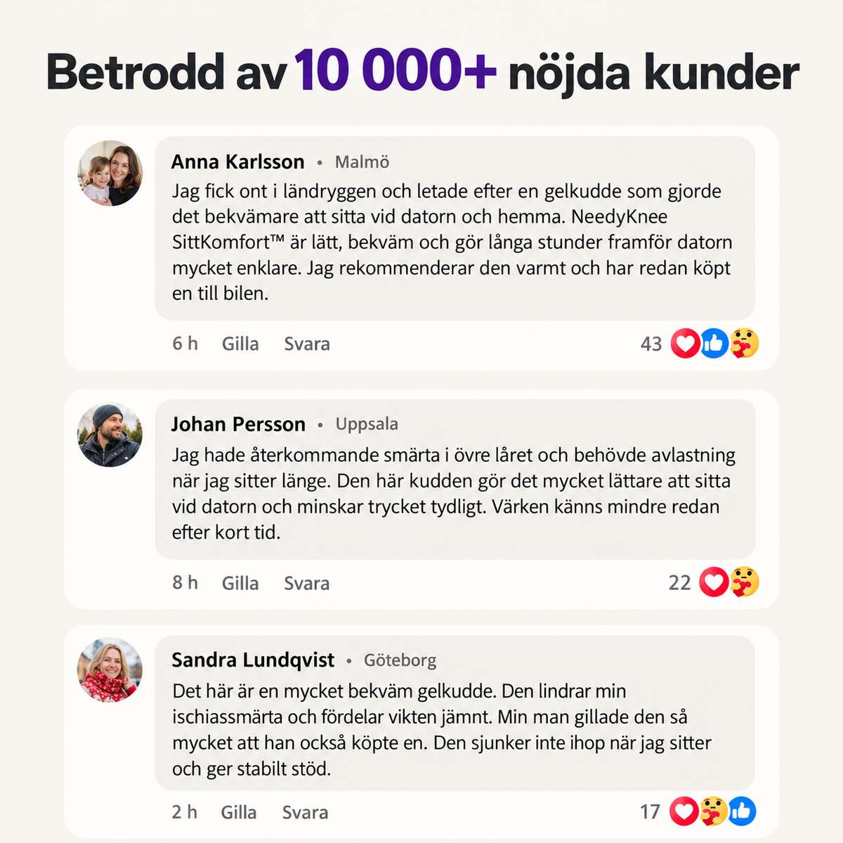 NeedyKnee SittKomfort™ – Ergonomisk gelkudde för hälsosamma sittstunder