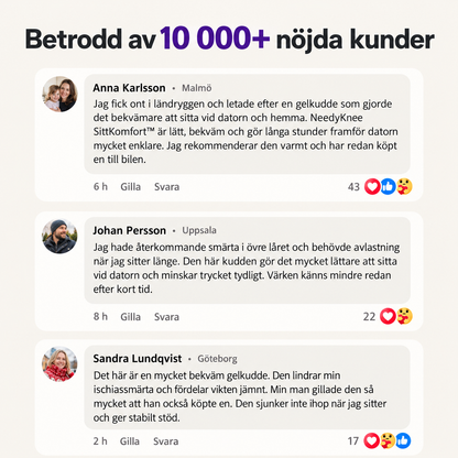 NeedyKnee SittKomfort™ – Ergonomisk gelkudde för hälsosamma sittstunder