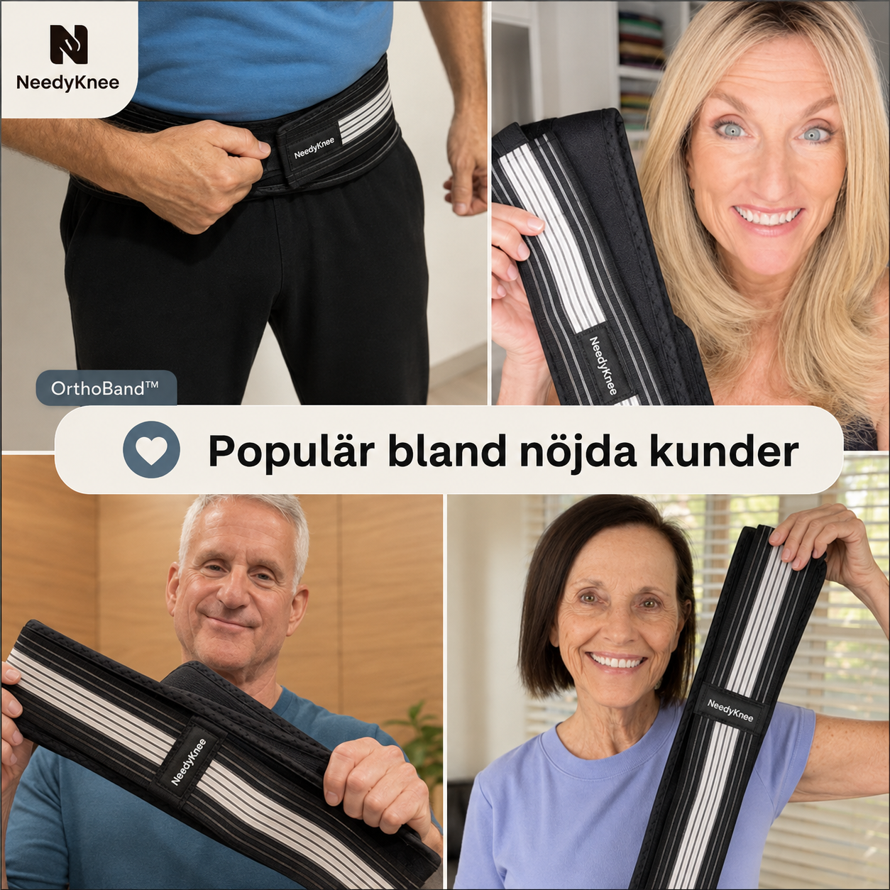 NeedyKnee OrthoBand™ – Justerbart stöd för bäcken, höft och ländrygg
