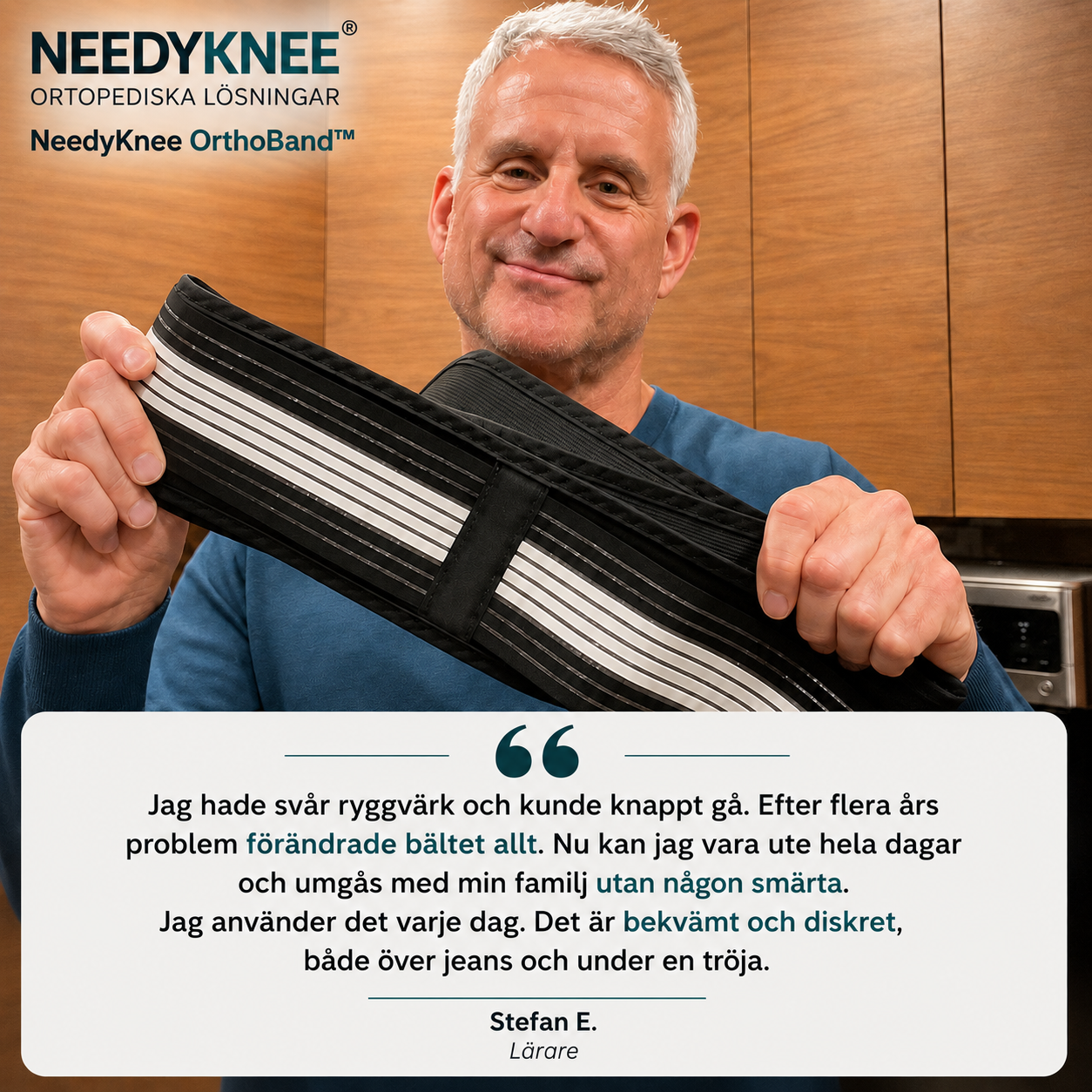 NeedyKnee OrthoBand™ – Justerbart stöd för bäcken, höft och ländrygg